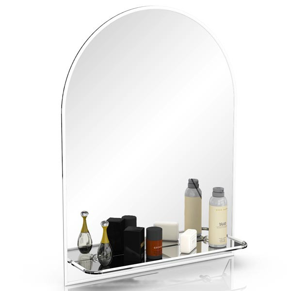 Зеркало 330П белый, ШхВ 60х80 см., зеркало для ванной комнаты, с полкой
