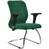 Кресло для посетителя Метта SU-Mr-4/подл.200/осн.007 зеленый, велюр, полозья