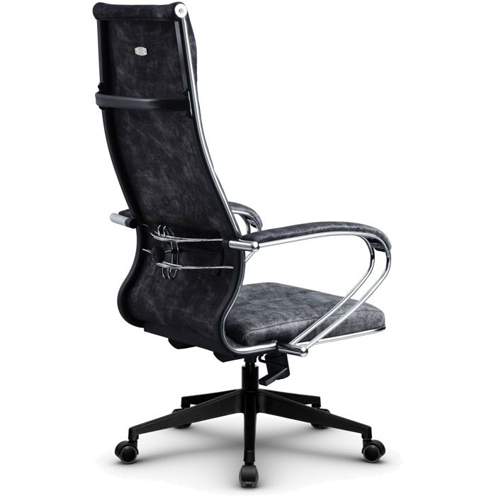Кресло для руководителя Метта L 1m 42/K темно-серый, велюр, механизм топ-ган