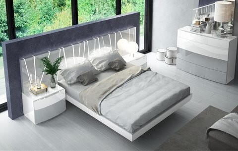 Кровать FENICIA 606 (160 х200) белый/серый без ящика для белья