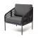 Кресло "Канны" плетеное из роупа, каркас алюминий светло-серый (RAL7035) шагрень, роуп серый меланж круглый, ткань светло-серая