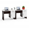 Два стола письменных С-МД-1-09, цвет венге/белый шагрень, ШхГхВ 210х57х75 см., НЕ универсальная сборка