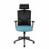 Кресло офисное / Денвер / черная сетка / синяя ткань / черный пластик