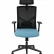 Кресло офисное / Денвер / черная сетка / синяя ткань / черный пластик
