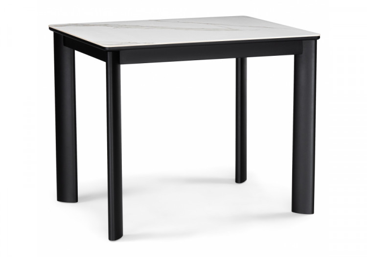 Керамический стол Кина 90(130)х65х76 alpine white / черный