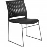 Офисный стул Riva Chair D918B черный, хромированный пруток, пластик/ткань