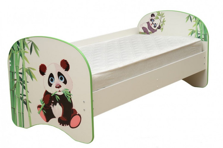 Кровать детская Панда, с фотопечатью без ящика 700*1400 лдсп ЛЕВАЯ белый
