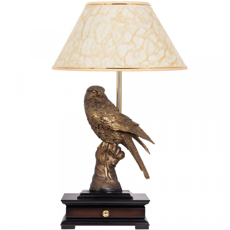 Настольная лампа с бюро Соколиная охота с абажуром №38 Пластик