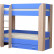Кровать двухъярусная Юниор-6 (сп место 800х1900) с ящиком лдсп Ясень шимо светлый/синий