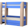 Кровать двухъярусная Юниор-6 (сп место 800х1900) с ящиком лдсп Ясень шимо светлый/синий