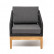 Кресло из роупа "Канны" узелкового плетения, основание дуб, роуп темно-серый, ткань серая