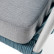 "Диего" диван 2-местный плетеный из роупа, каркас алюминий светло-серый (RAL7035) шагрень, роуп бирюзовый круглый, ткань светло-серая