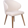 Дизайнерский стул Ariel букле белый, опора бук натуральный