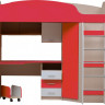 Набор детской мебели Юниор-5(сп место 800х2000) мдф мат Дуб беленый + Малинов матовый + Белый матов.