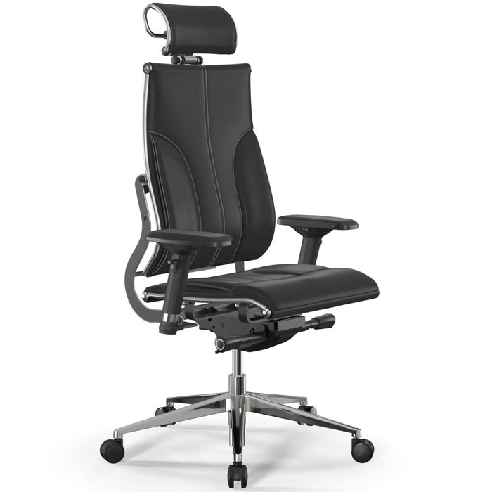 Кресло для руководителя МЕТТА Y 2DM B2-10D - Infinity черный, бежевая строчка