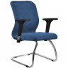 Кресло для посетителя Метта SU-Mr-4/подл.200/осн.007 светло-синий, велюр, полозья