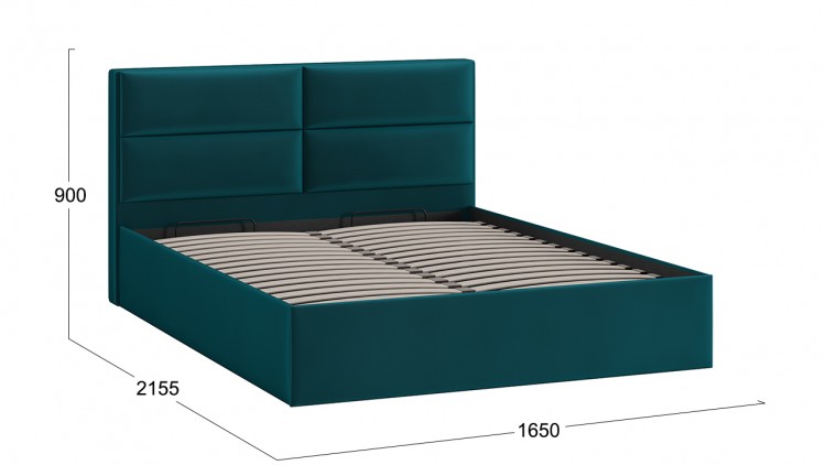 Кровать с ПМ «Глосс» Тип 1 (с подъемным механизмом) (Велюр Confetti Izumrud)