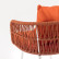Стул Ибица плетеный оранжевый ножки металл белые подушка оранжевая