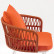 Стул Ибица плетеный оранжевый ножки металл белые подушка оранжевая