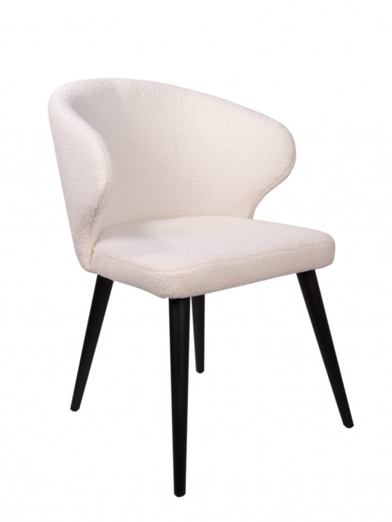Дизайнерский стул Ariel букле белый, опора бук черный