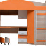 Набор детской мебели Юниор-5(сп место800х2000) мдф глян Дуб молоч + Оранжевый глянец + Белый глянец