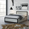 Кровать Титан Лофт 120 с ящиками черный/дуб крафт белый