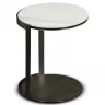 Приставной столик отделка искусственный камень 8, черный металл, темно-серый шпон дуба FB.ST.CPT.45  FB.ST.CPT.45