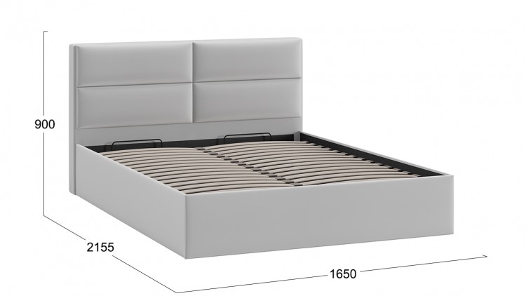 Кровать с ПМ «Глосс» Тип 1 (с подъемным механизмом) (Велюр Confetti Silver)