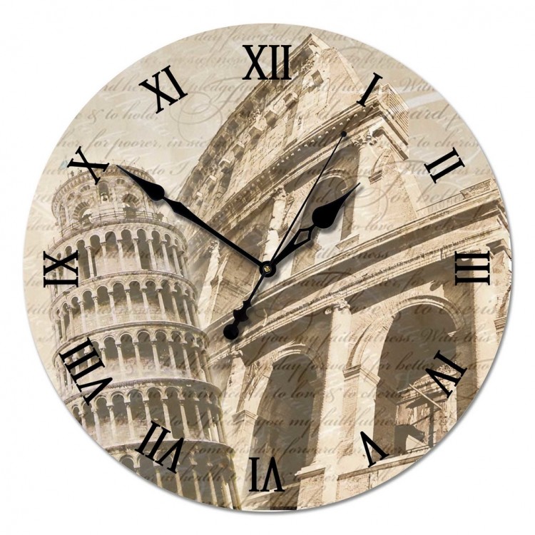 Настенные часы из стекла  01-004 "Старинная Италия"