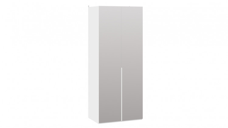 Шкаф для одежды с 2 зеркальными дверями «Порто» (580) (Белый жемчуг/Белый жемчуг)