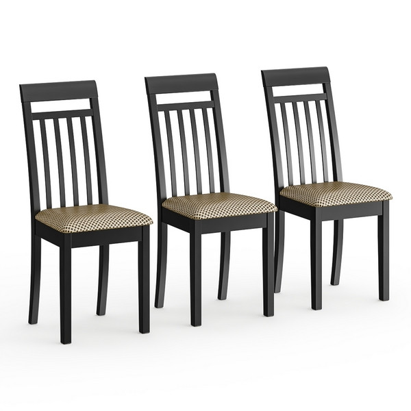 Три стула Мебель--24 Гольф-11 разборных, цвет венге, обивка ткань атина коричневая, ШхГхВ 40х40х100 см., от пола до верха сиденья 47 см.