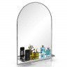 Зеркало 330ПМ серебро, ШхВ 55х80 см., зеркало для ванной комнаты, с полкой