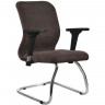 Кресло для посетителя Метта SU-Mr-4/подл.200/осн.007 темно-коричневый, велюр, полозья