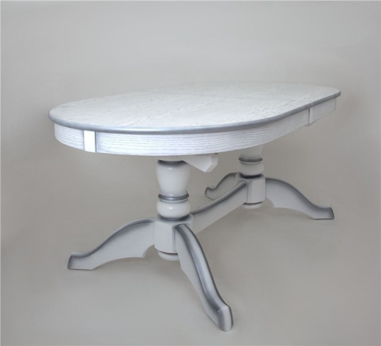 Стол Макси (цвет: Белый + серебро)