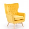 Кресло HALMAR MARVEL (цвет желтый, ножки - натуральный)