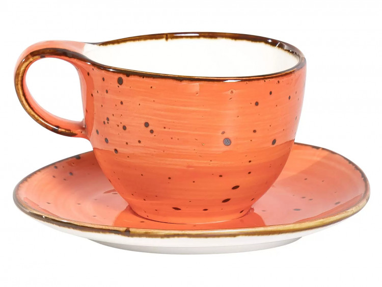 Чайная пара Samold ХОРЕКА КОРАЛЛ, набор чайный (2) чашка 250мл + блюдце 160х150мм, индивид.упаковка - гофрокороб