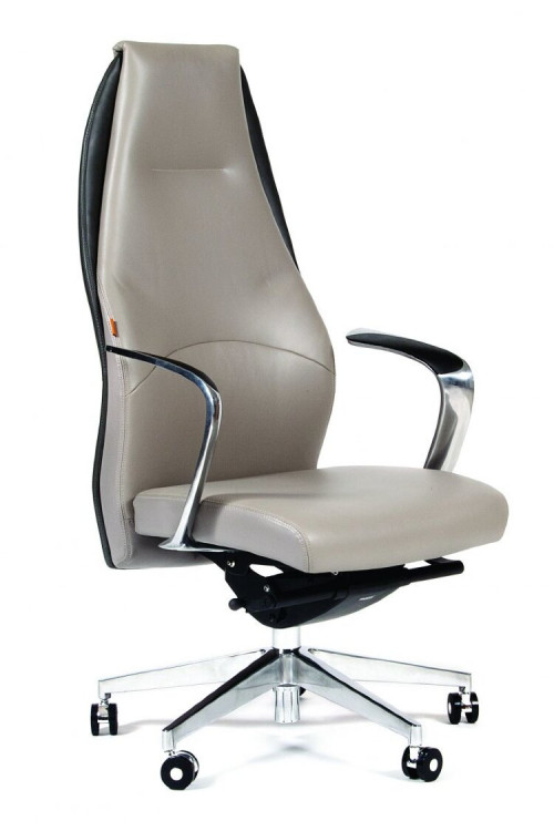 Офисное кресло Chairman BASIC кожа/кз, светло-серый/темно-серый N