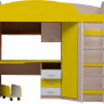 Набор детской мебели Юниор-5(сп место800х2000) мдф мат Дуб беленый + Желтый матовый + Белый матовый