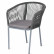 "Марсель" стул плетеный из роупа, каркас алюминий серый (RAL7022) шагрень, роуп коричневый круглый, ткань темно-серая 019