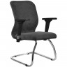 Кресло для посетителя Метта SU-Mr-4/подл.200/осн.007 темно-серый, велюр, полозья