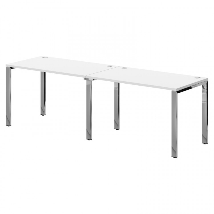 Стол 2-х местный XGWST 2470.1 Белый/Нержавеющая сталь 2400х700х750 XTEN GLOSS