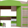 Набор детской мебели Юниор-5 (сп место 800х2000) мдф мат Дуб беленый + Светло-зелен + Белый матовый