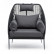Кресло плетеное "Мадрид" из роупа, каркас алюминий темно-серый (RAL7024) шагрень, роуп темно-серый круглый, ткань темно-серая