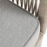 Диван "Канны" 2-местный плетеный из роупа, каркас алюминий светло-серый (RAL7035) шагрень, роуп серый меланж круглый, ткань светло-серая