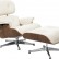Кресло Eames Lounge Chair & Ottoman тепло-белая кожа/орех Premium U.S. version