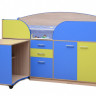 Набор детской мебели Юниор-4.1 (сп место 700х1860) лдсп ясень шимо светлый + синий+ лайм