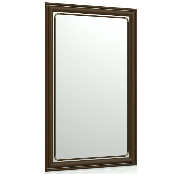 Зеркало 121 тосканский орех, ШхВ 50х80 см., зеркала для офиса, прихожих и ванных комнат, горизонтальное или вертикальное крепление