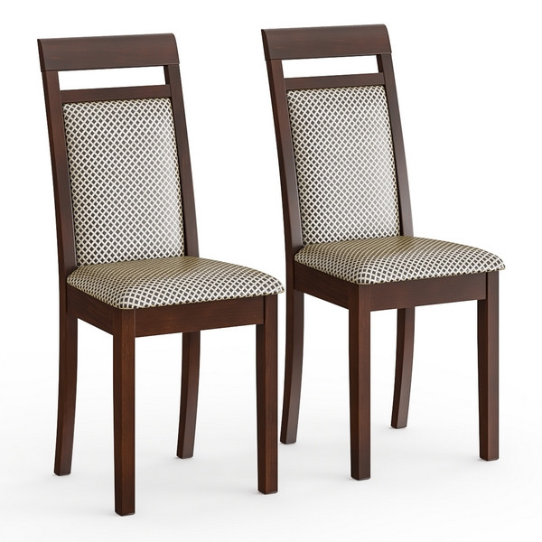 Два стула Мебель--24 Гольф-12 разборных, цвет орех, обивка ткань руми 812/8, ШхГхВ 40х40х100 см., от пола до верха сиденья 47 см. (мягкая спинка)