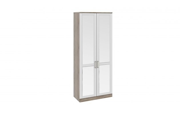 Шкаф для одежды с 2-мя зеркал дверьми Прованс (Эльб) мод 10 мдф мат Ясень Белый/корпус Дуб Сонома