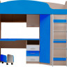 Набор детской мебели Юниор-5 (сп место 800х2000) мдф мат Дуб беленый + Синий матовый + Белый матовый